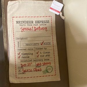 NWT burlap Christmas bag